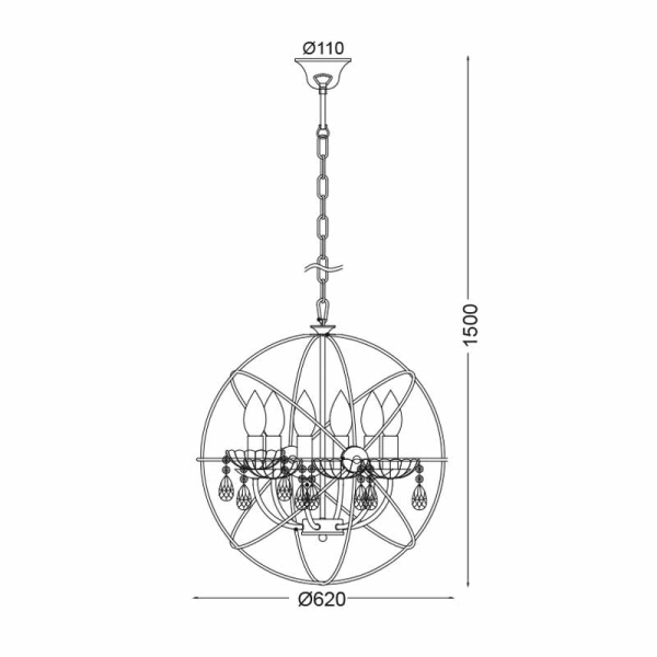 Πολυέλαιος Οροφής Aca Catania AD15006 Nickel