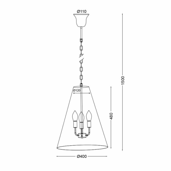 Φωτιστικό Οροφής Τρίφωτο Aca AD8029BG Black