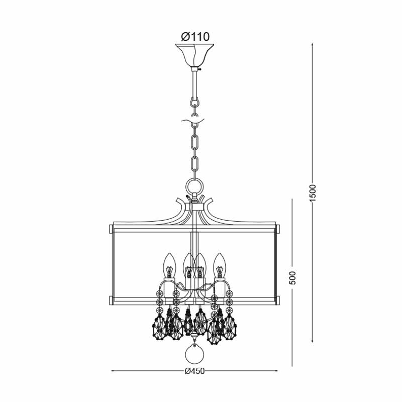 Φωτιστικό Οροφής Πολύφωτο Aca Ronnie Ad80375 Antique Brass Home Φωτιστικά Spitishop