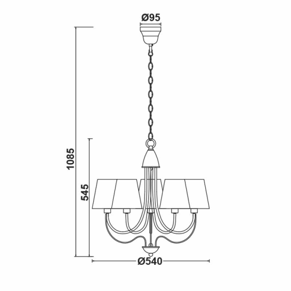 Φωτιστικό Οροφής Πολύφωτο Aca DL11815PB Brown/Beige-Black