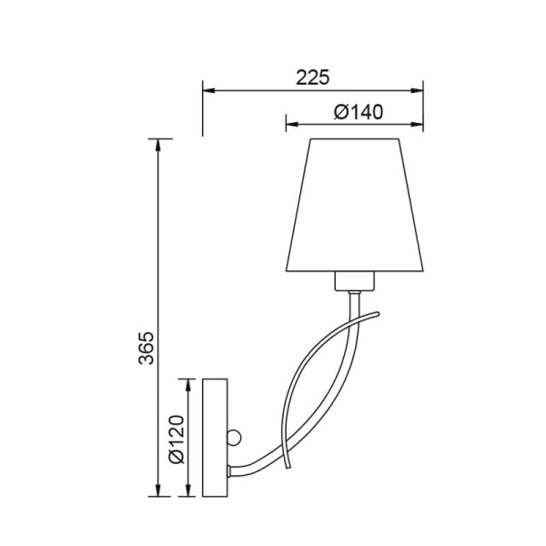 Απλίκα Τοίχου Aca DLA11791WBG Brown/White