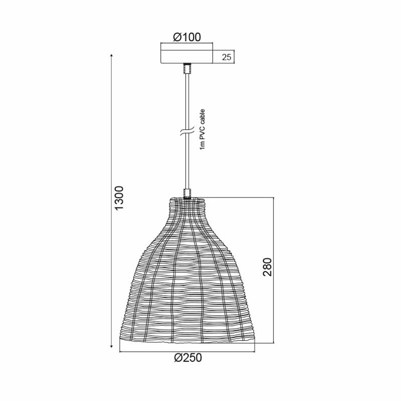 Φωτιστικό Οροφής Μονόφωτο Aca Oia Ks182026P Natural Home Φωτιστικά Spitishop