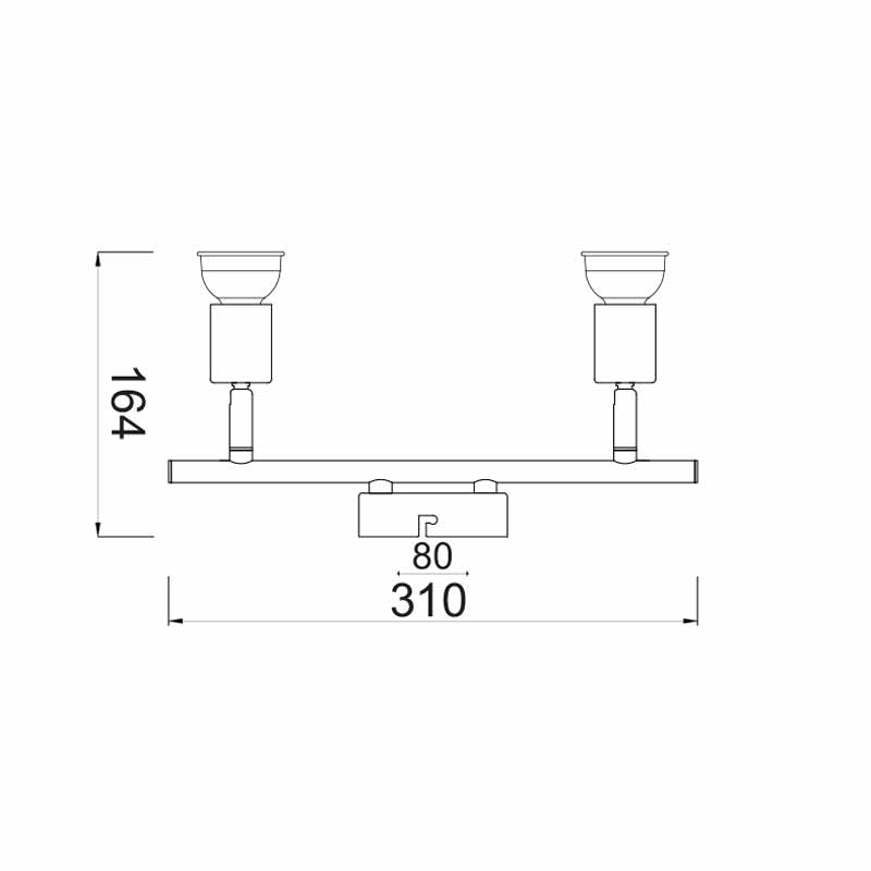 Σποτ Δίφωτο Aca Trinity Mc634Pb2 Gold Chrome Home Φωτιστικά Οροφής - Τοίχου Spitishop