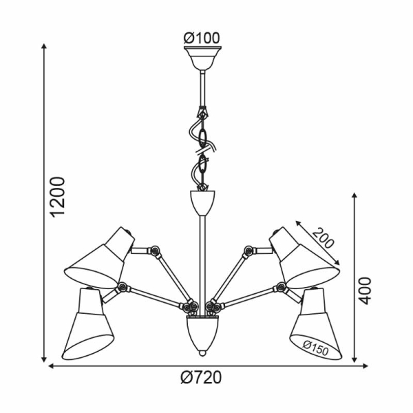 Φωτιστικό Οροφής Πολύφωτο Aca Sol TNK854575PB Black Matt