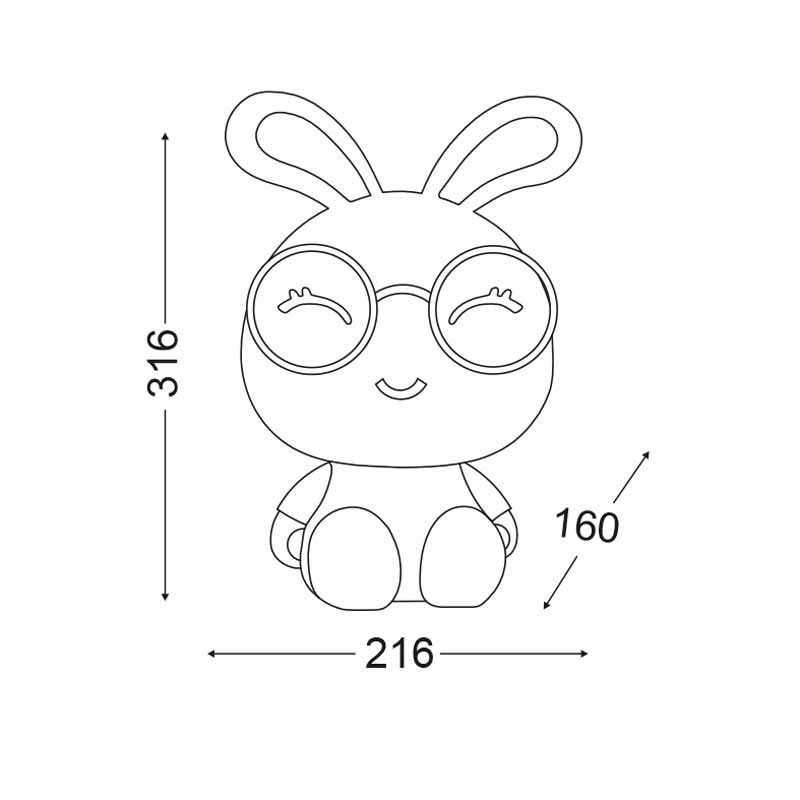 Παιδικό Πορτατίφ Aca Mt150331P Bunny Home Φωτιστικά Παιδικά Spitishop
