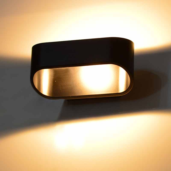 Απλίκα Τοίχου LED Aca Nephele L35039BK Black Matt