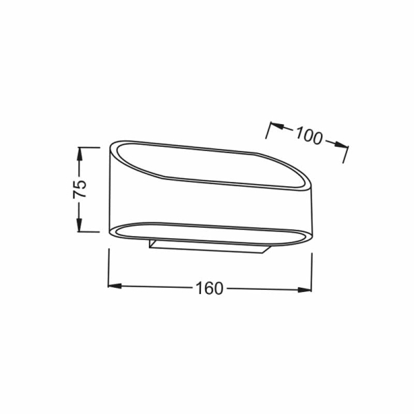 Απλίκα Τοίχου LED Aca Nephele L35039BK Black Matt