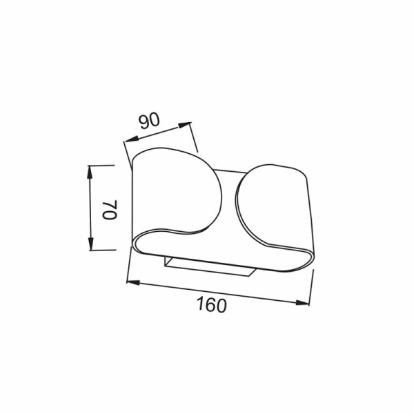 Απλίκα Τοίχου LED Aca Nephele L35049BK Black Matt