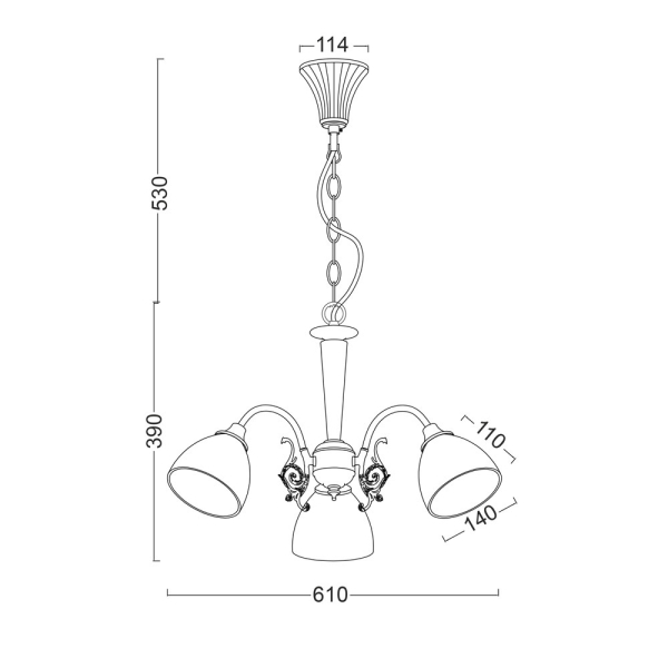 Φωτιστικό Οροφής Τρίφωτο Aca Perone DL8163 Ecru