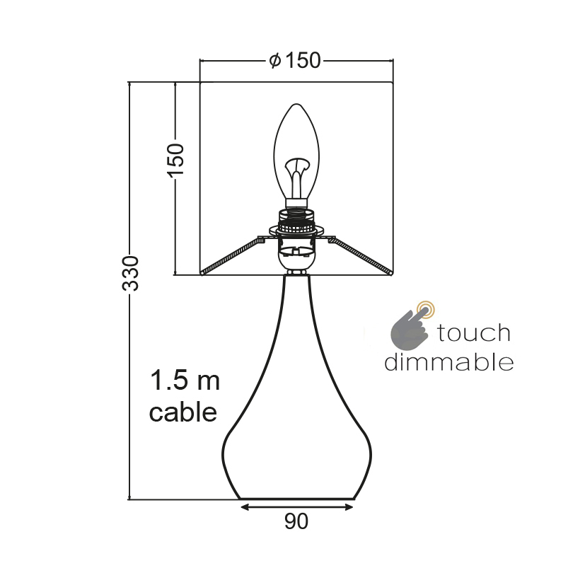 Πορτατίφ Αφής με Dimmer Aca Bellatris Ks1178T1Cp Copper Black Home Φωτιστικά Επιτραπέζια Spitishop