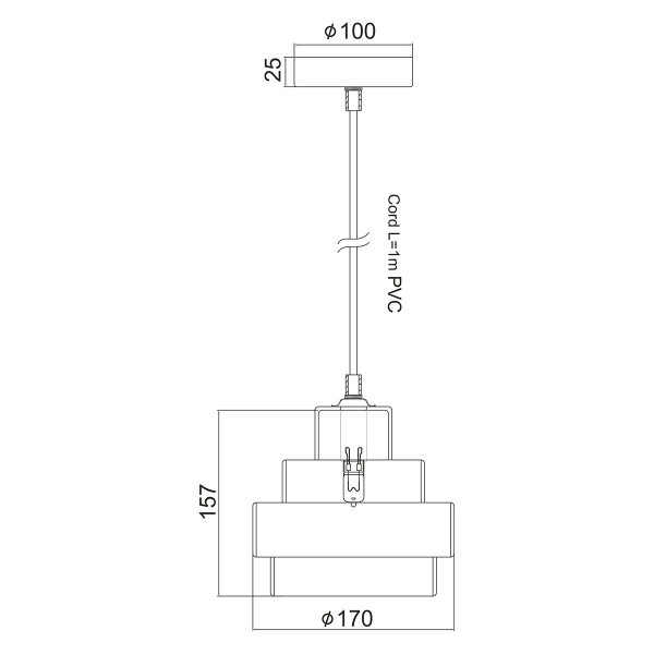 Φωτιστικό Οροφής Μονόφωτο Aca KS1434P161CH Tint