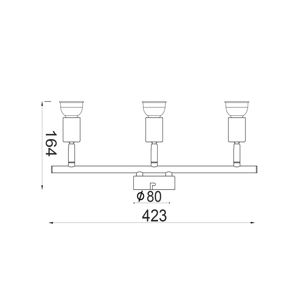 Σποτ Τρίφωτο Aca Trinity Mc634Bk3 Black Matt Home Φωτιστικά Οροφής - Τοίχου Spitishop