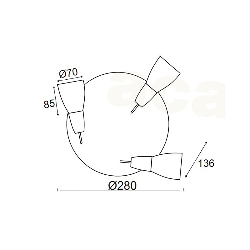 Σποτ Τρίφωτο Aca Kamet Mc542Nm3R Nickel Home Φωτιστικά Οροφής - Τοίχου Spitishop