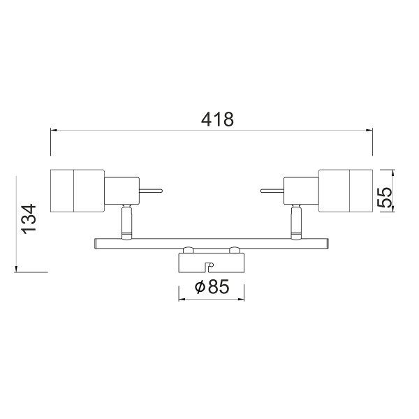 Σποτ Δίφωτο Aca Platinum MC6562 Chrome