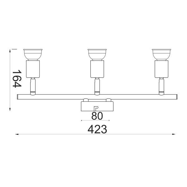 Σποτ Τρίφωτο Aca Trinity MC634SL3 Silver