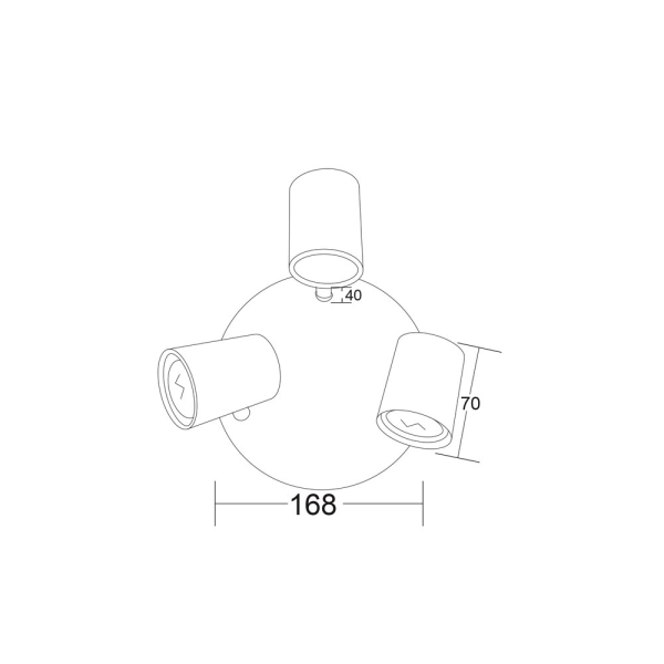 Σποτ Τρίφωτο Aca Orfeas SUH1893PB Black Matt