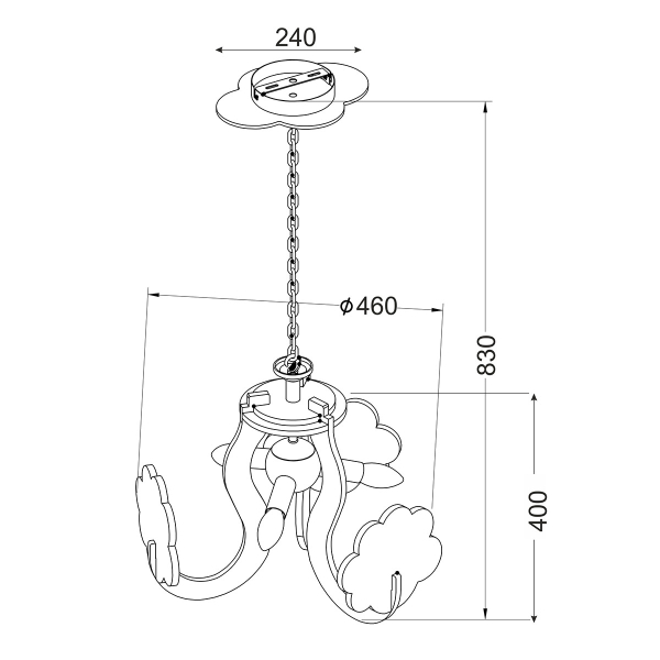 Παιδικό Φωτιστικό Οροφής Τρίφωτο Aca MD130193P Multi