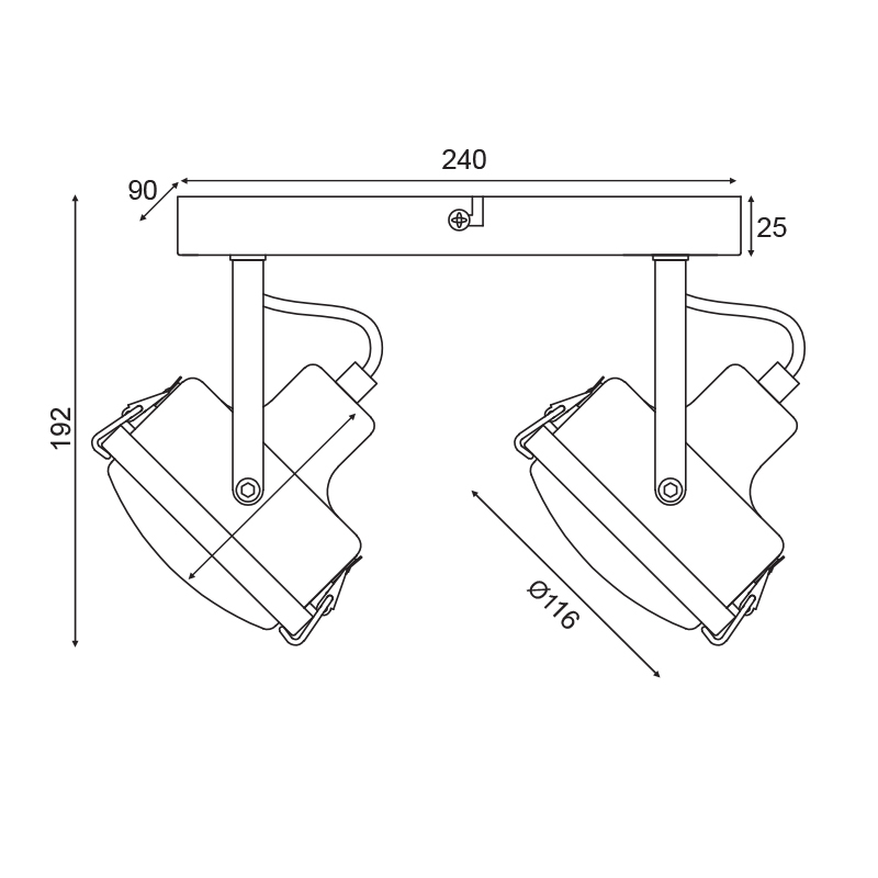 Σποτ Δίφωτο Aca Morfeas Ar1722W31G Grey Home Φωτιστικά Οροφής - Τοίχου Spitishop