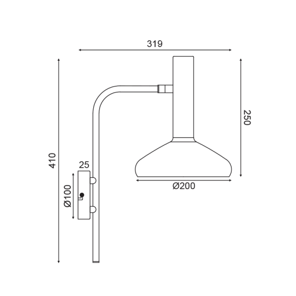 Απλίκα Τοίχου Aca Sherlock AR4181W41BB Brass