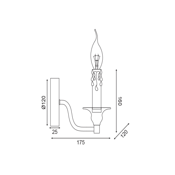 Απλίκα Τοίχου Aca Lyon EG5871W18R Rust