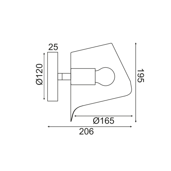 Σποτ Μονόφωτο Aca Monet HM481W21BK Black
