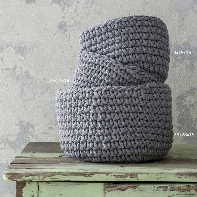 Καλάθι Αποθήκευσης (Φ19x16) Nima Panier Grey