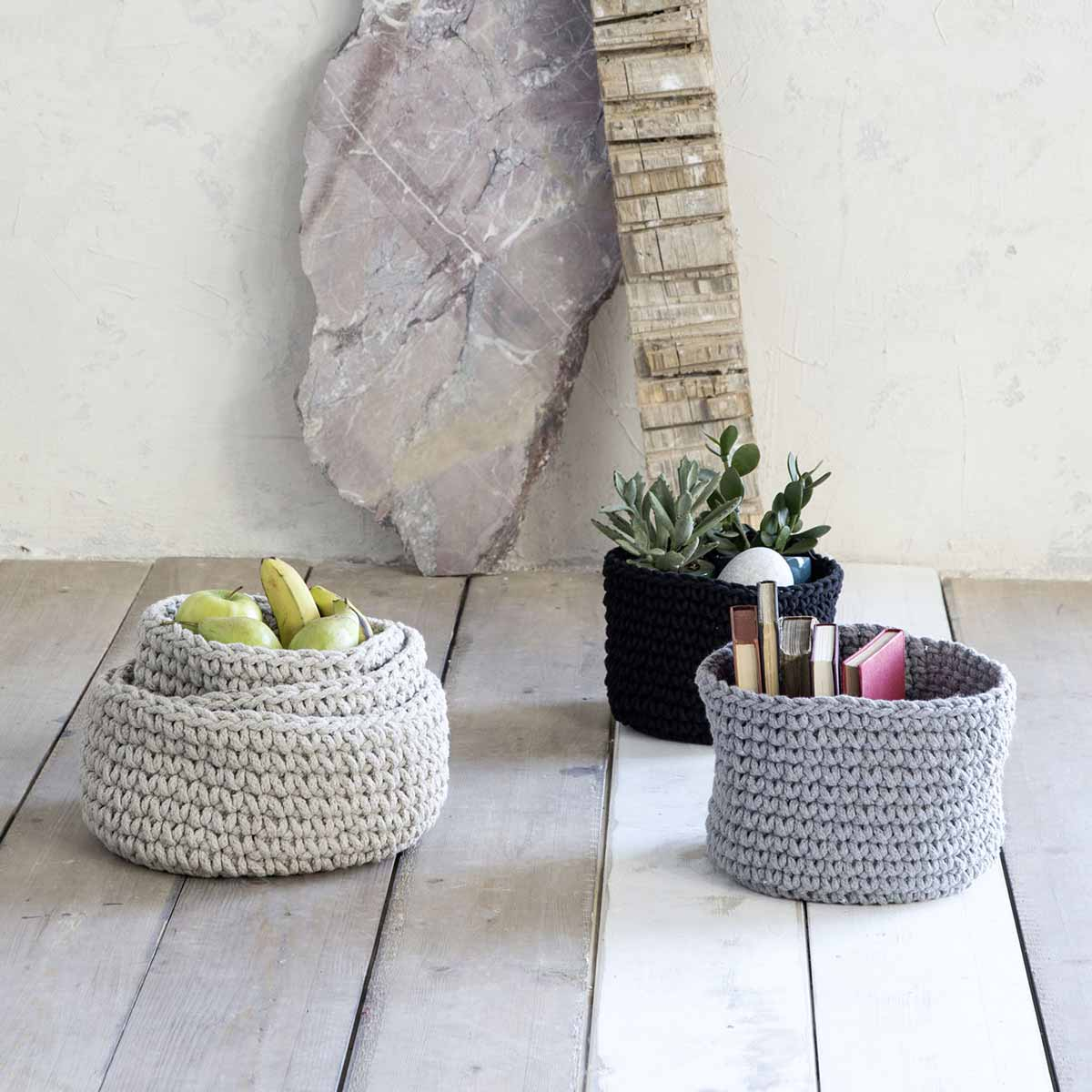 Καλάθι Αποθήκευσης (Φ28X15) Nima Panier Black Home Διακόσμηση Κουτιά & Καλάθια Spitishop