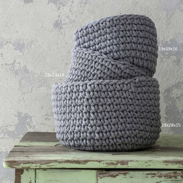 Καλάθι Αποθήκευσης (Φ28x15) Nima Panier Grey