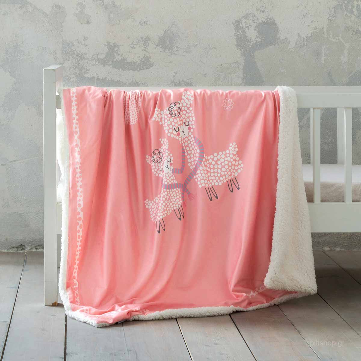 Κουβέρτα Βελουτέ Αγκαλιάς (80×110) Με Γουνάκι Nima Baby Llama Love 155257