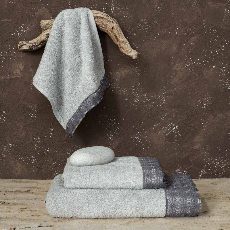 Πετσέτα Προσώπου (50x90) Nima Bath Ingrid Grey 500gsm