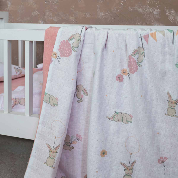 Κουβέρτα Μουσελίνα Κούνιας (100x140) Nima Baby Bunny Love