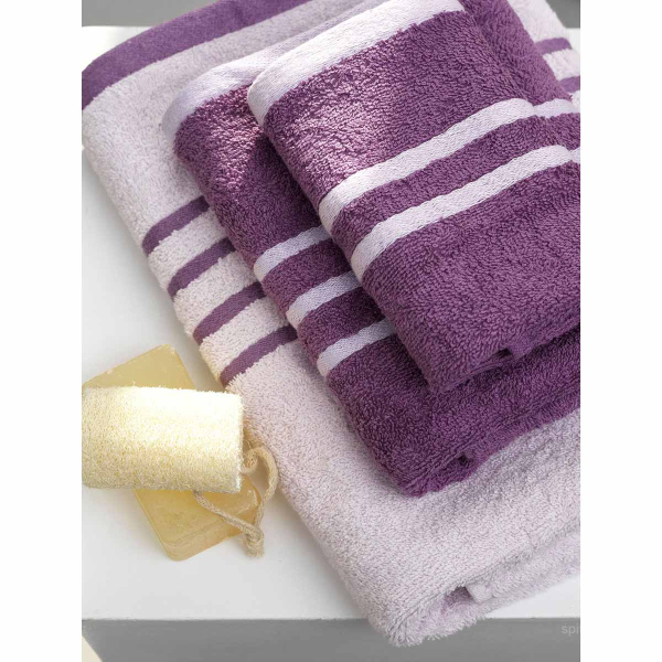 Πετσέτες Μπάνιου (Σετ 3τμχ) Palamaiki Towels Contrast Mauve