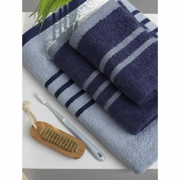 Πετσέτες Μπάνιου (Σετ 3τμχ) Palamaiki Towels Contrast Blue