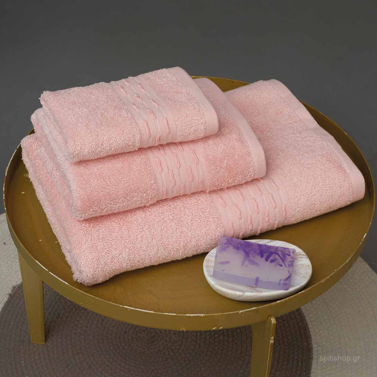 Πετσέτες Μπάνιου (Σετ 3τμχ) Palamaiki Towels Gabriel Pink