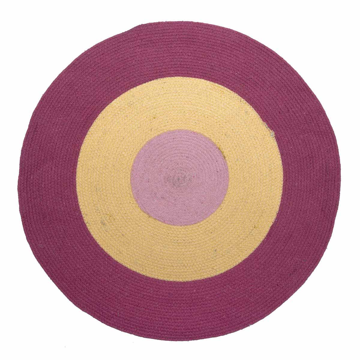 Παιδικό Στρογγυλό Χαλί (Φ140) Palamaiki Tricolore Pink Home Χαλιά Βρεφικά & Παιδικά Spitishop