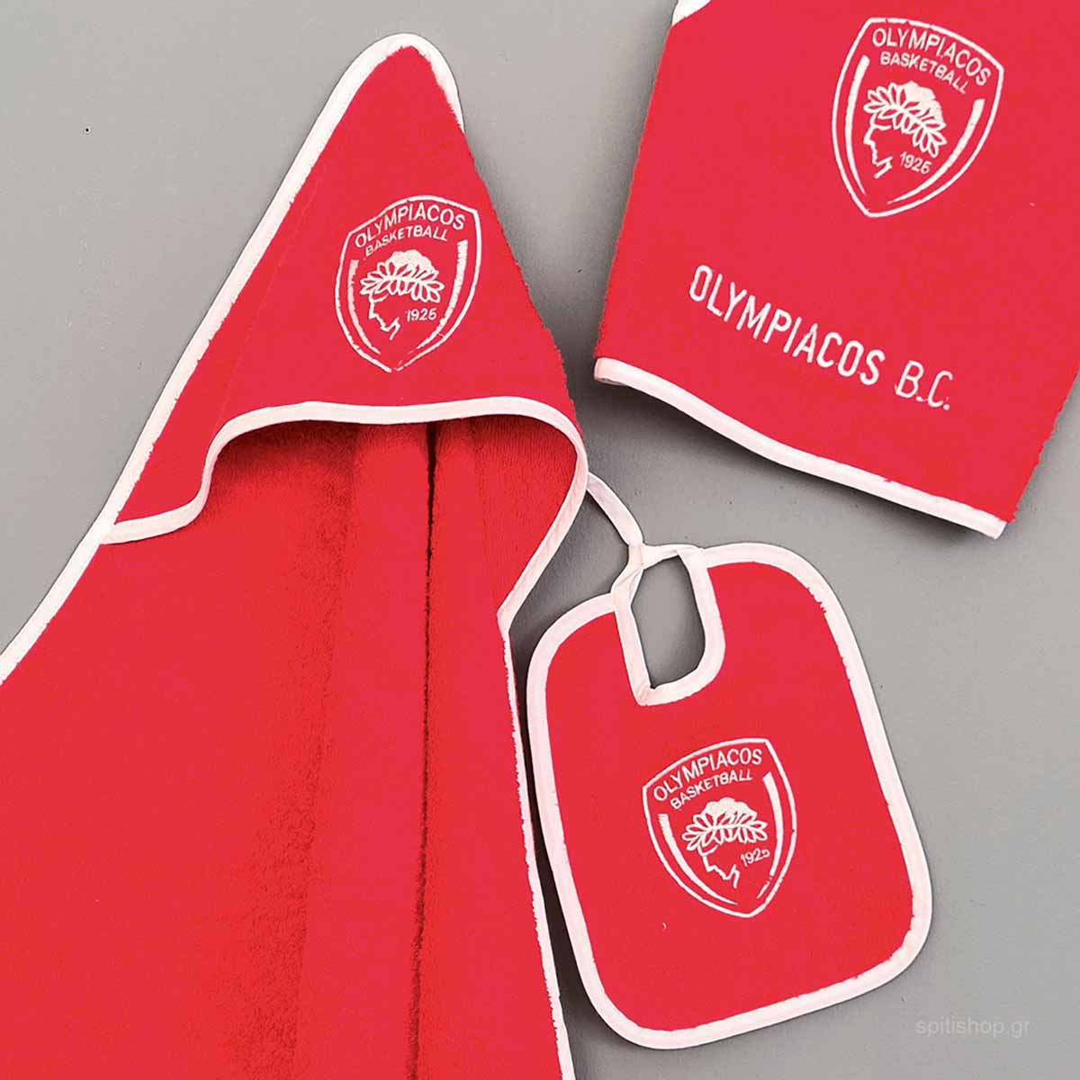 Βρεφικό Σετ Λουτρού Palamaiki Olympiacos Baby Block Home Βρεφικά Προίκα Μωρού Κάπες Βρεφικές Spitishop