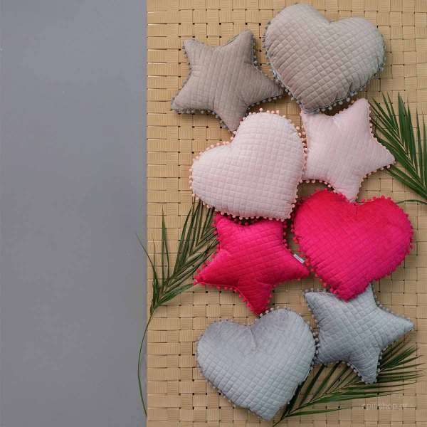 Διακοσμητικό Μαξιλάρι Βελουτέ (40x38) Palamaiki Elwin Καρδιά Rose