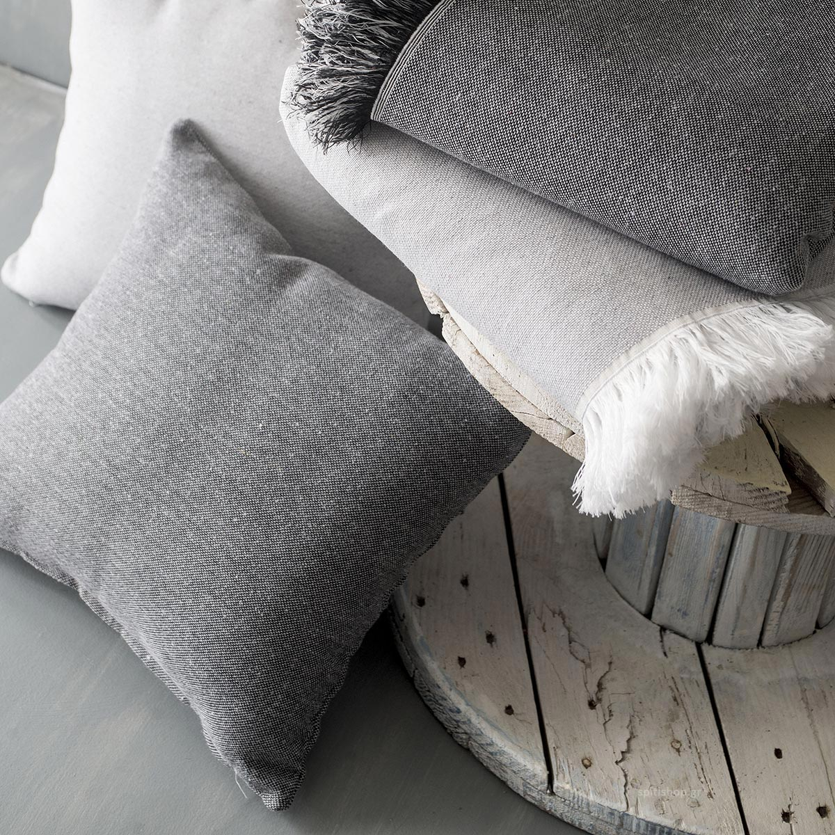 Ριχτάρι Πολυθρόνας (160X180) Rythmos Miller 02 Grey Home Λευκά Είδη Σαλονιού Ριχτάρια Καναπέ Spitishop