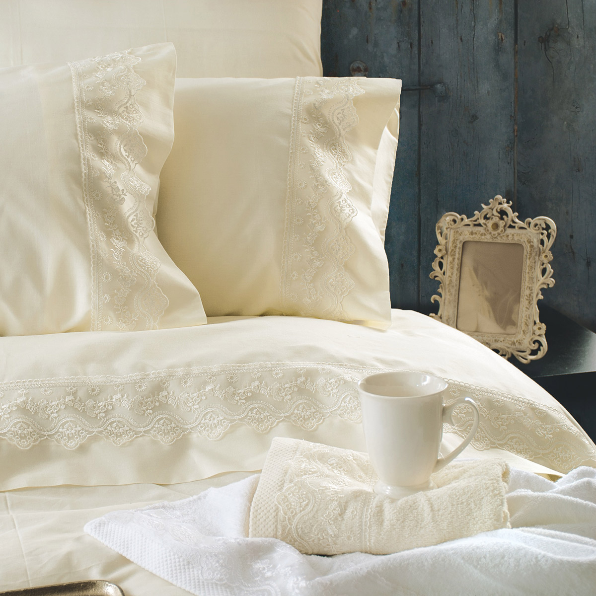 Rythmos Home Νυφικά Σεντόνια (Σετ) Rythmos Nena Ecru