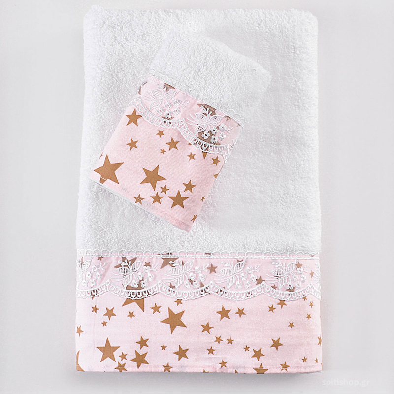 Πετσέτες Μπάνιου (Σετ 3τμχ)  Rythmos Estella Pink
