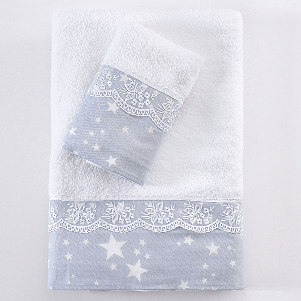 Πετσέτες Μπάνιου (Σετ 3τμχ) Rythmos Estella Blue