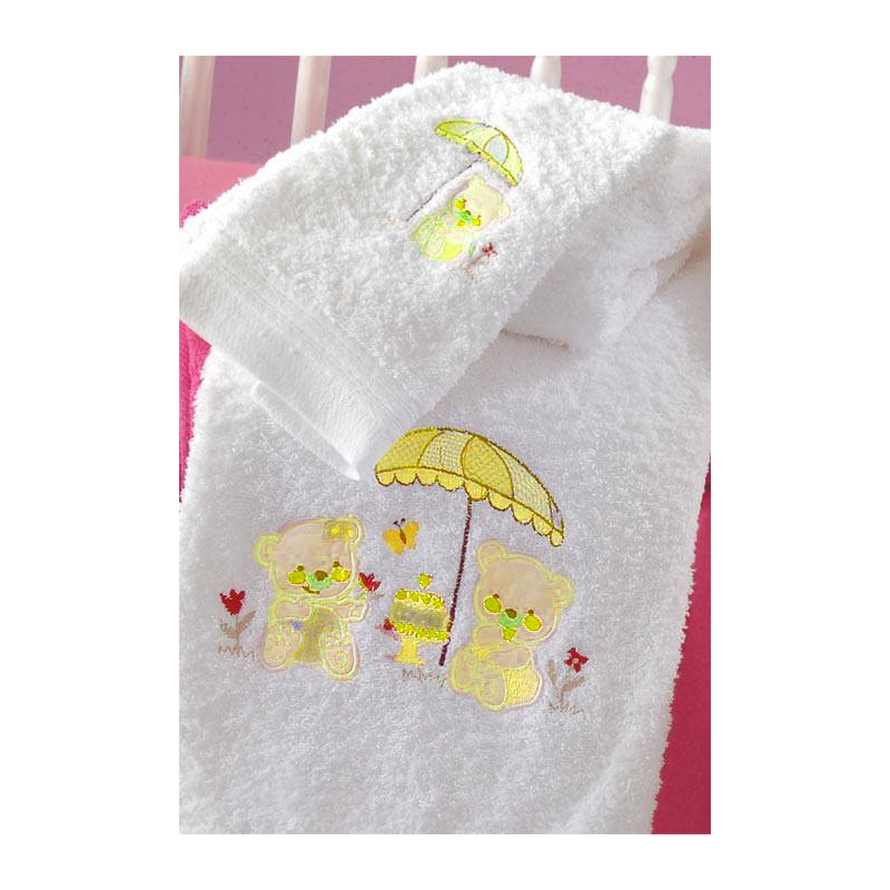 Βρεφικές Πετσέτες (Σετ 2τμχ) Rythmos Cake Yellow 450gsm