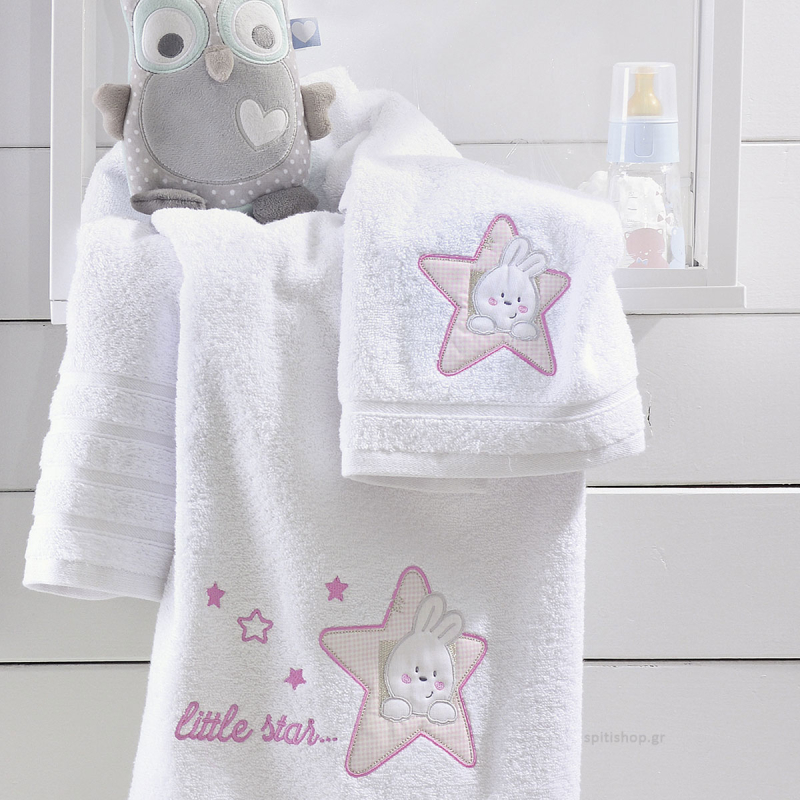 Βρεφικές Πετσέτες (Σετ 2τμχ) Rythmos Astro Pink 500gsm