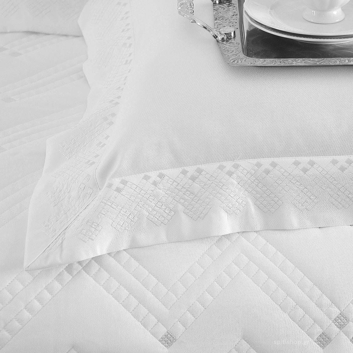 Νυφικό Κουβερλί (Σετ 235X250) Rythmos Lizzie White Home Λευκά Είδη Μόδα Γάμου Νυφικά Spitishop