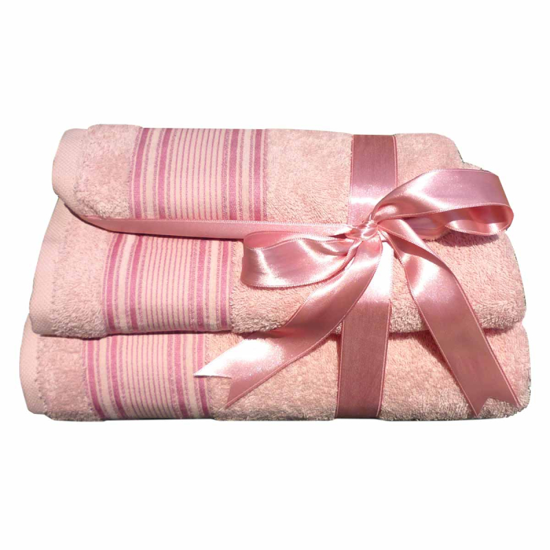 Πετσέτες Μπάνιου (Σετ 3τμχ) Morven 1812 Pink