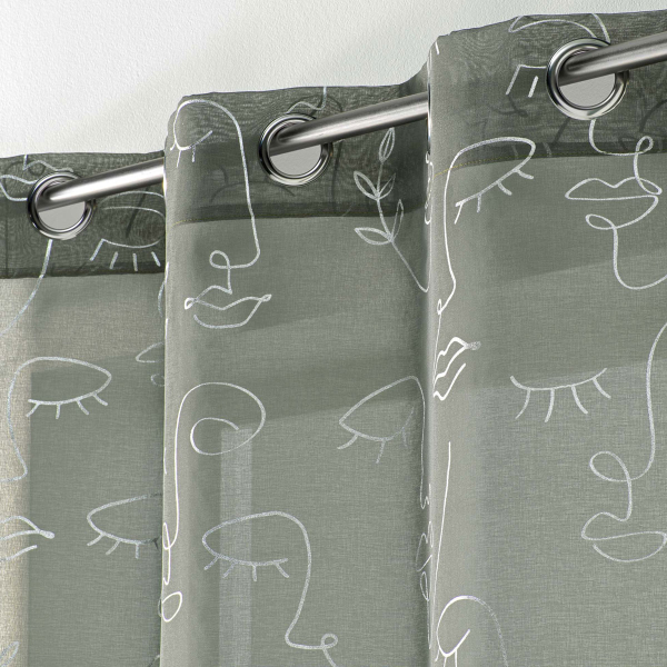 Κουρτίνα (140x240) Με Τρουκς L-C Arty Line Voilage Khaki 1626850