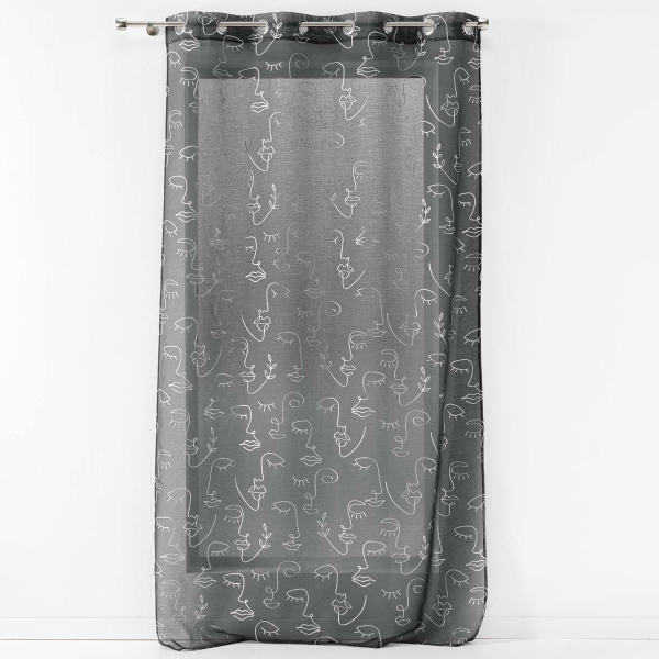 Κουρτίνα (140x240) Με Τρουκς L-C Arty Line Voilage Anthracite 1626848