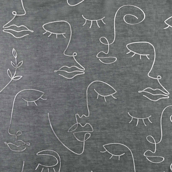 Κουρτίνα (140x240) Με Τρουκς L-C Arty Line Voilage Anthracite 1626848