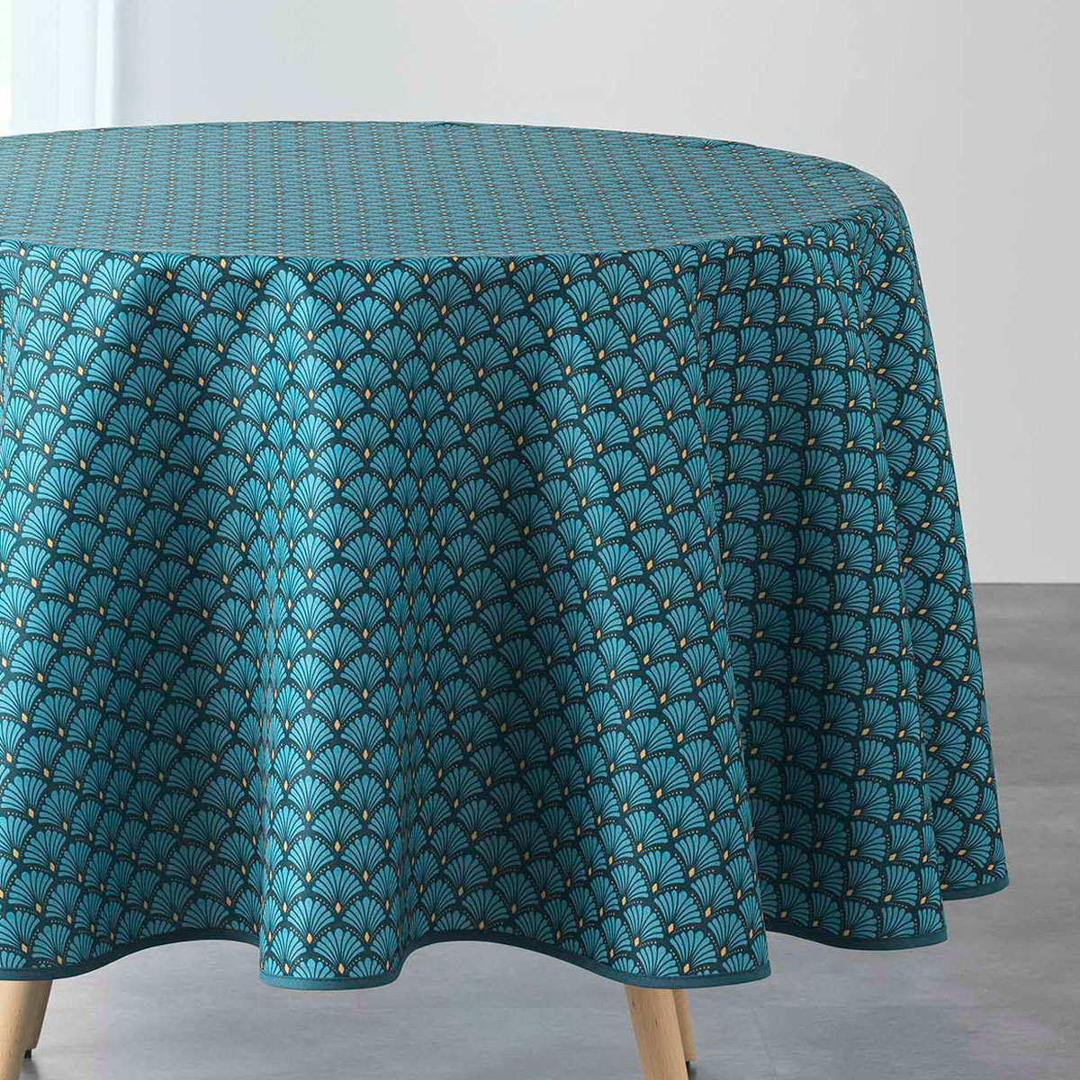 Αλέκιαστο Τραπεζομάντηλο Ροτόντα (Φ180) L-C Artchic Blue 1722863 Home Λευκά Είδη Κουζίνας & Τραπεζαρίας Τραπεζομάντηλα Spitishop