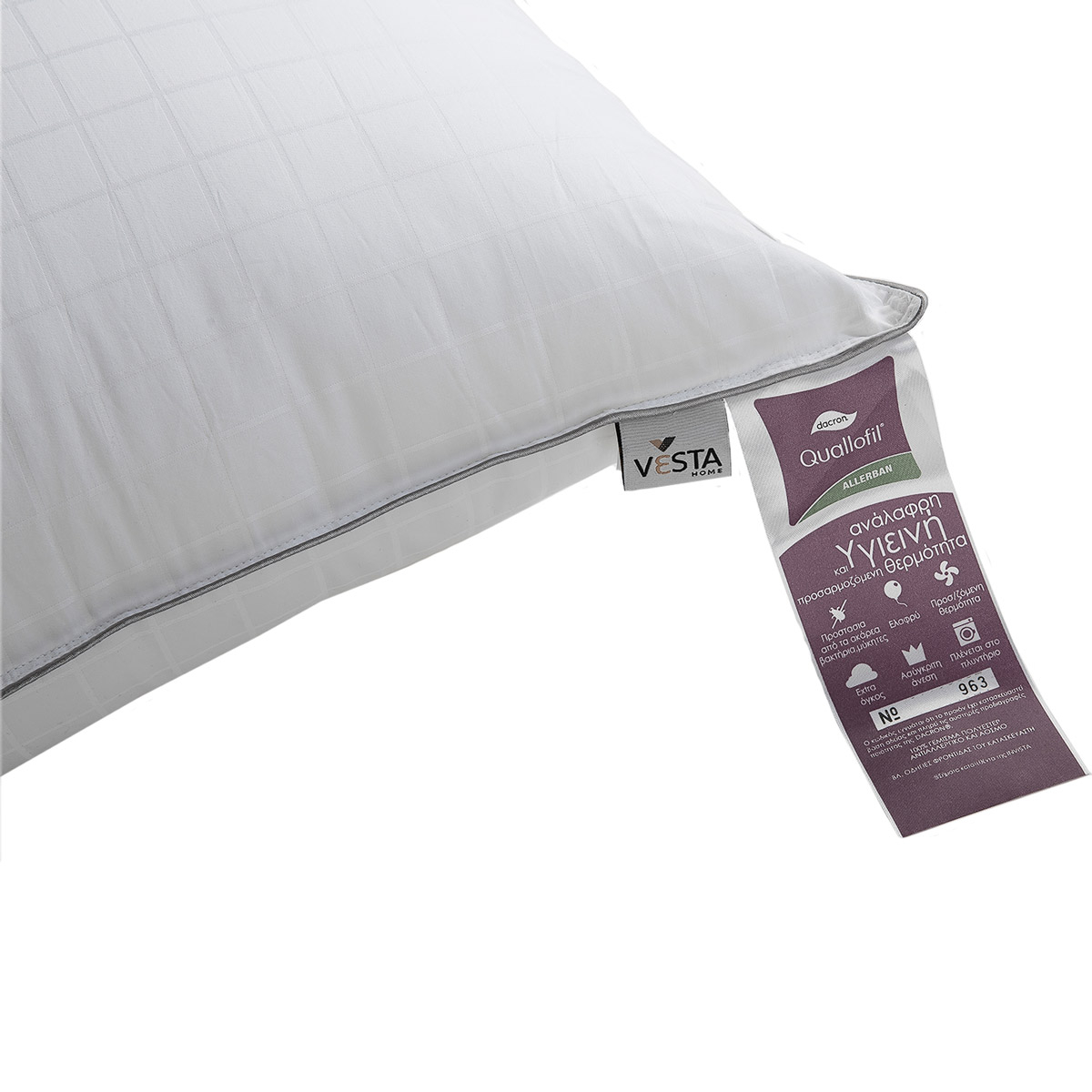 Μαξιλάρι Ύπνου Μέτριο (50X70) Vesta Quallofil Air Allerban Polyester Home Λευκά Είδη Κρεβατοκάμαρας Μαξιλάρια Spitishop